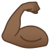 💪🏾 flexed biceps: medium-dark skin tone display on JoyPixels